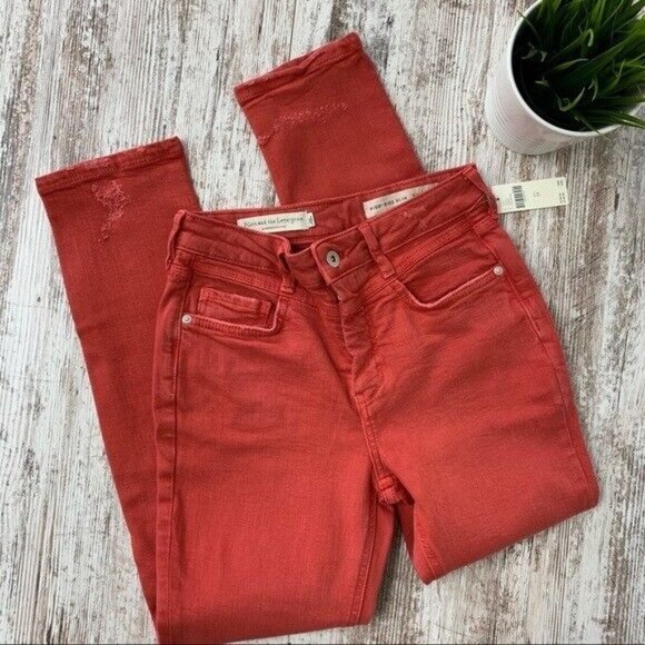 ANTHRO PILCRO & The Letterpress Jeans Ultra High-Rise Slim Straight 25 NEW NWT - Picture 9 of 12